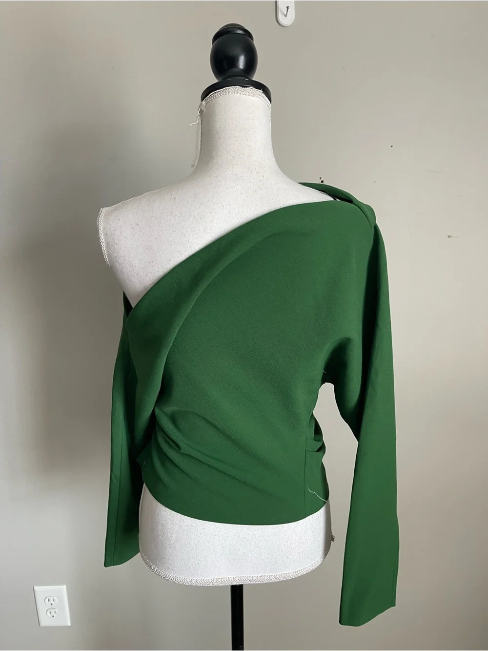 ZARA Forest Green Draped Two-Piece Co-Ord Midi Skirt Set Sz S